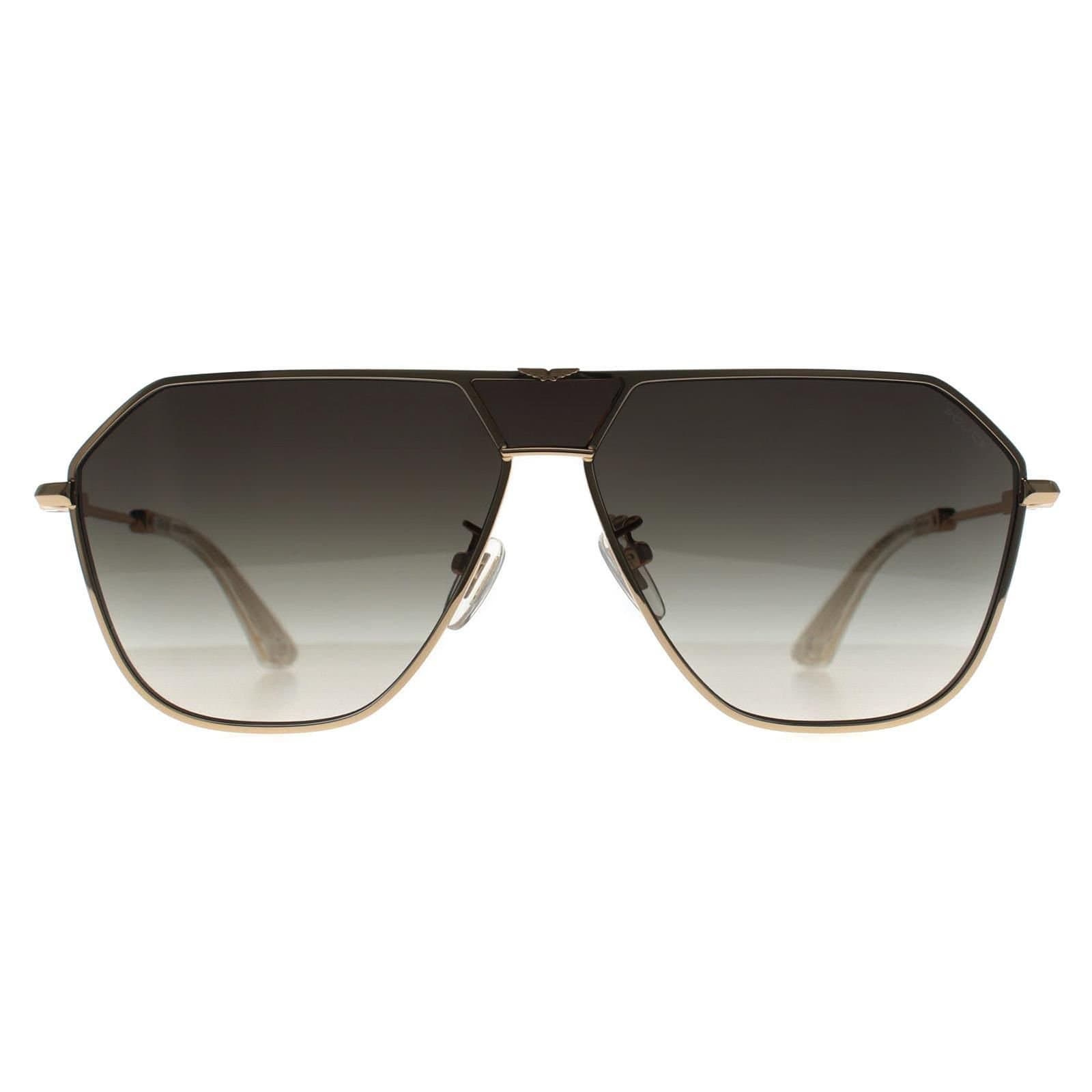 Police Police Men's Aviator Shiny Pink Gold Smoke Grey Gradient SPLL89 Horizon 8
