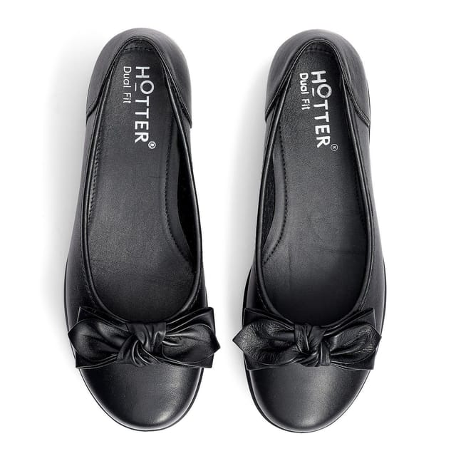 Hotter Hotter Women's Extra Wide 'Jewel' Ballerina Pumps in Black - 3