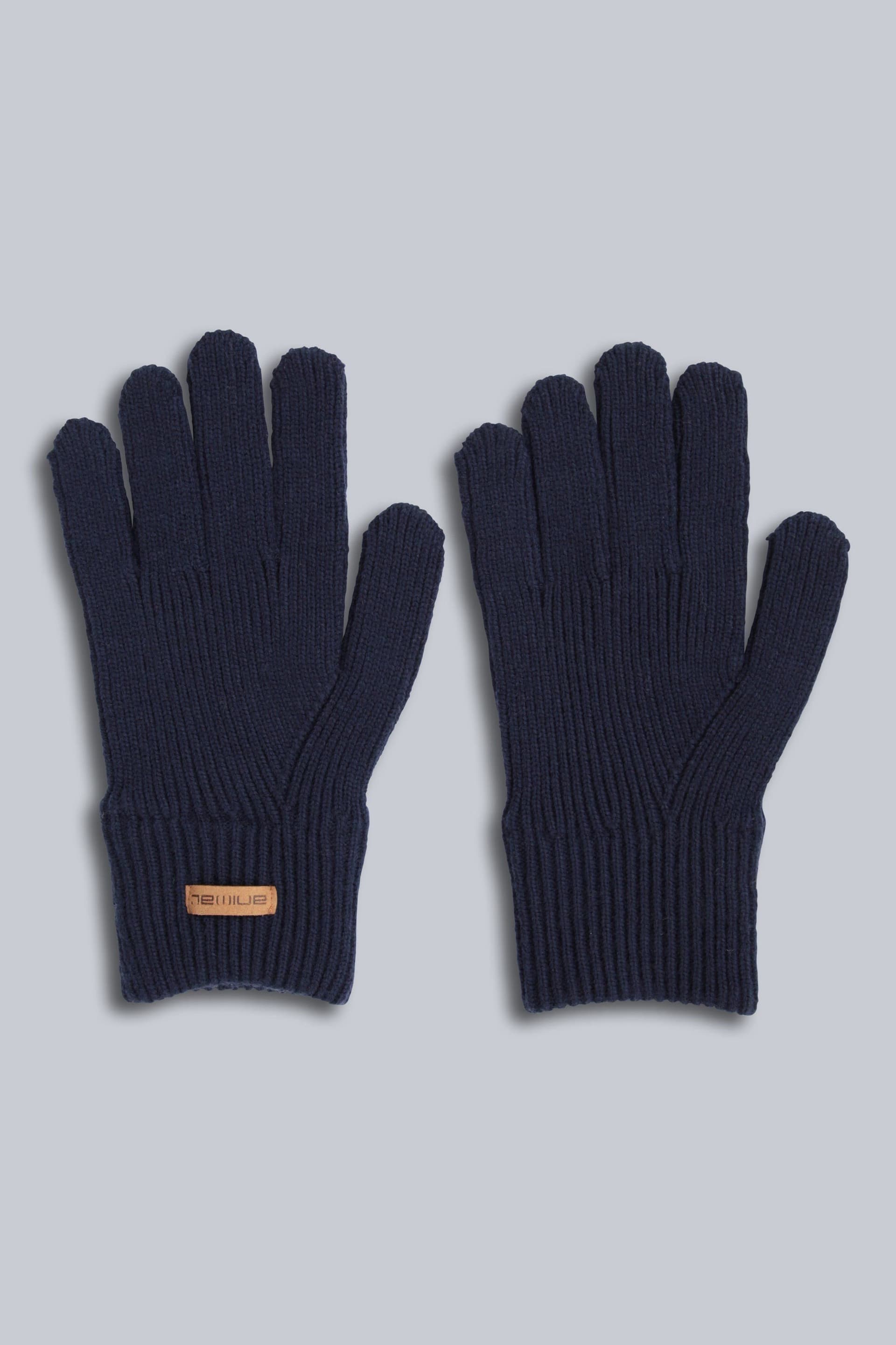 Animal Animal Men's 'Rowan' Warm Comfortable Lightweight Knitted Outdoor Winter Gloves in Navy