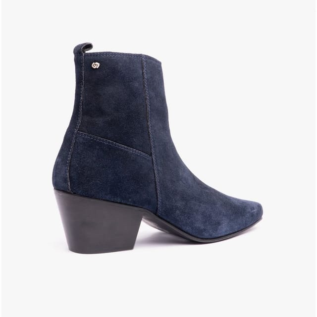 Club Cubano Club Cubano Men's Lennon Suede Zip Cuban Heel Ankle Boots in Navy - 3