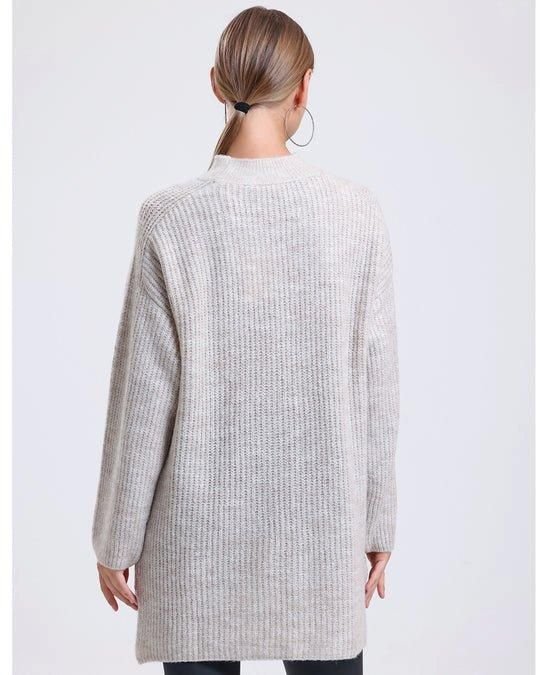 Alse Studio Alse Studio Women's Soft Oversized Long Jumper Knitted Dress in Ecru - 4