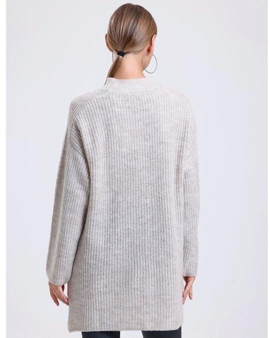 Alse Studio Alse Studio Women's Soft Oversized Long Jumper Knitted Dress in Ecru - 4