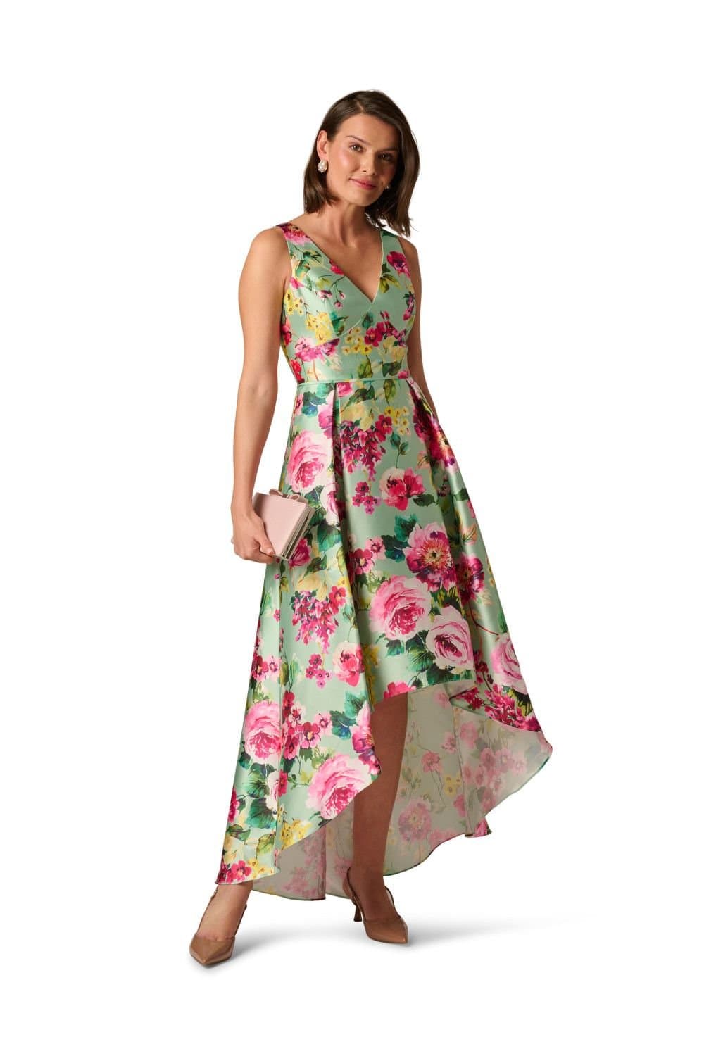 Adrianna Papell Adrianna Papell Women's High Low Twill Midi Dress