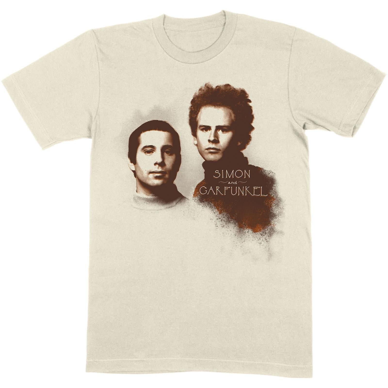 Simon & Garfunkel Simon & Garfunkel Men's Faces Cotton T-Shirt in Natural