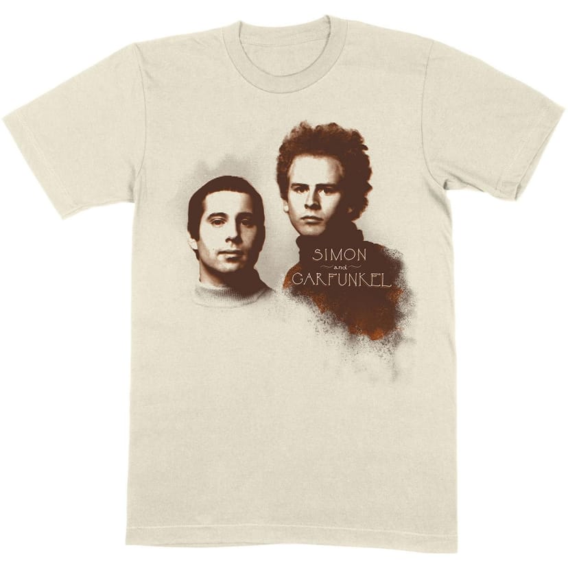 Simon & Garfunkel Simon & Garfunkel Men's Faces Cotton T-Shirt in Natural - 1