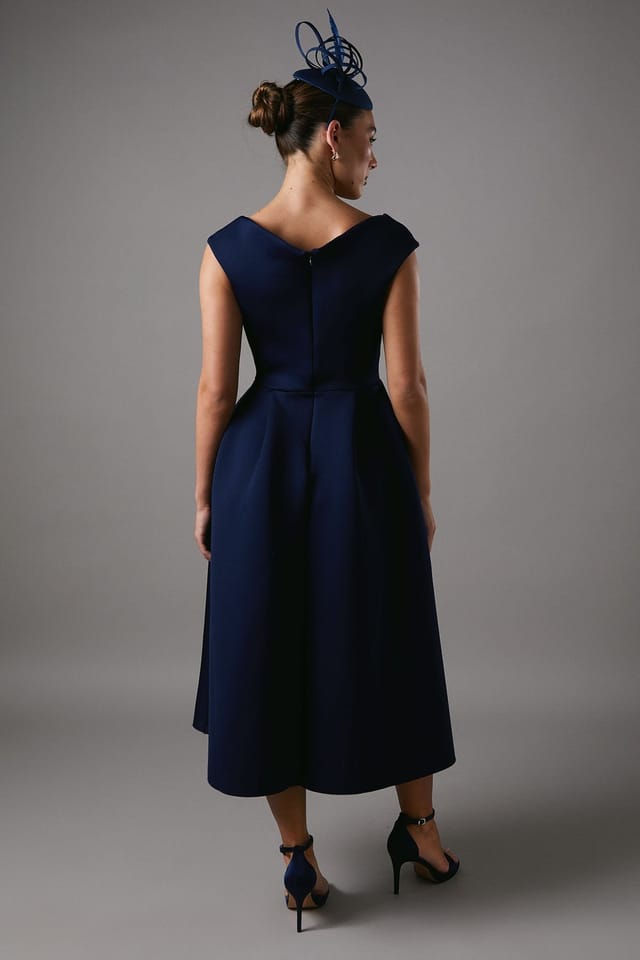 Coast Coast Women's Bardot Scuba Midi Dress in Navy - 3