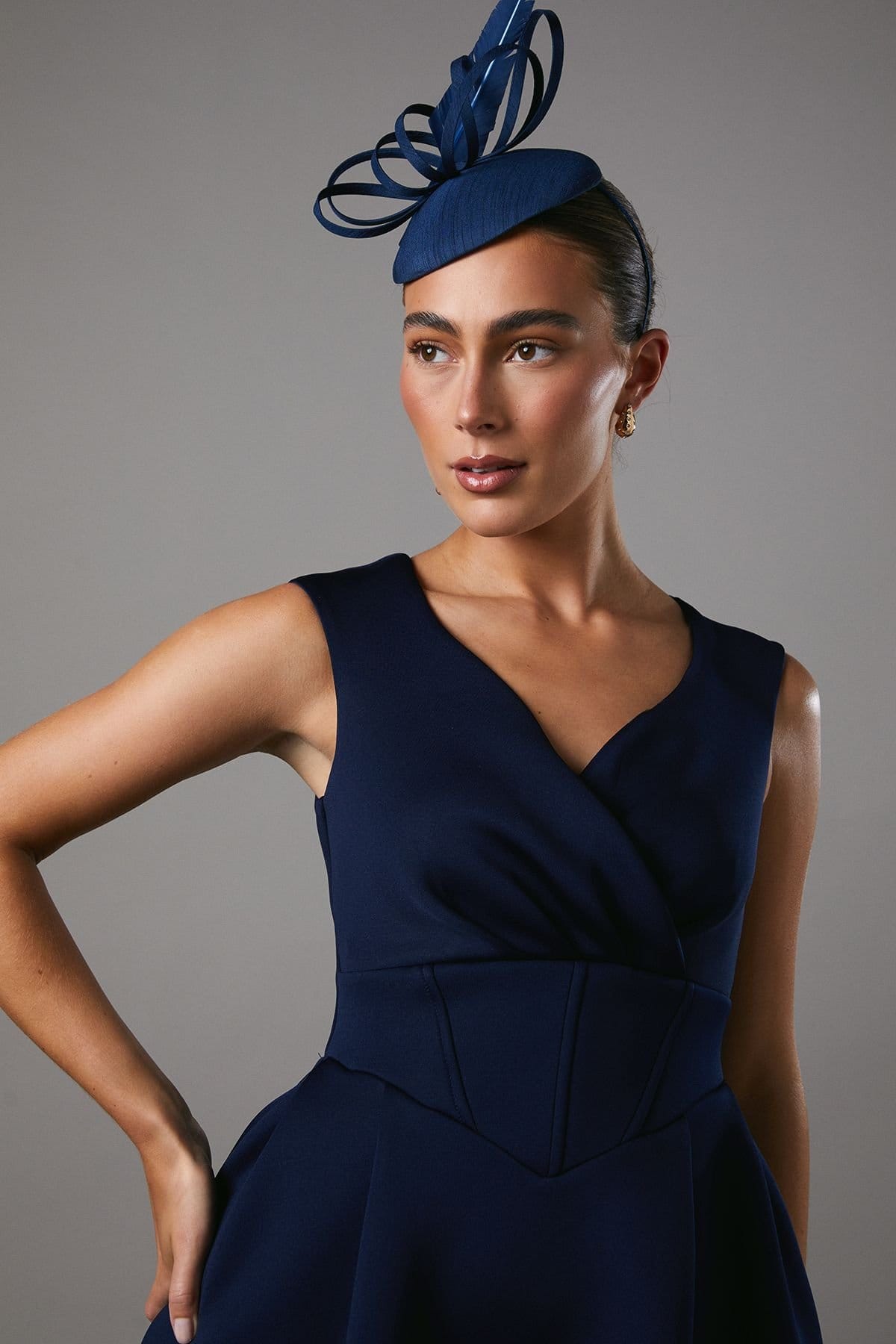 Coast Coast Women's Bardot Scuba Midi Dress in Navy - 4