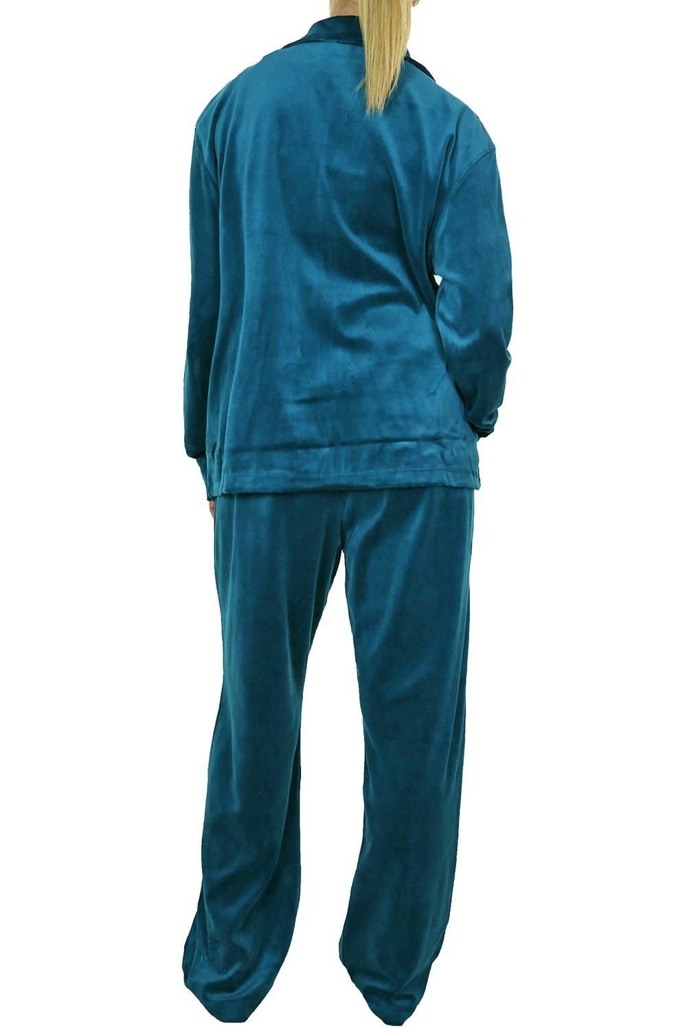 Paulo Due Paulo Due Women's Luxury Velour 2 Piece Tracksuit in Turquoise - 2