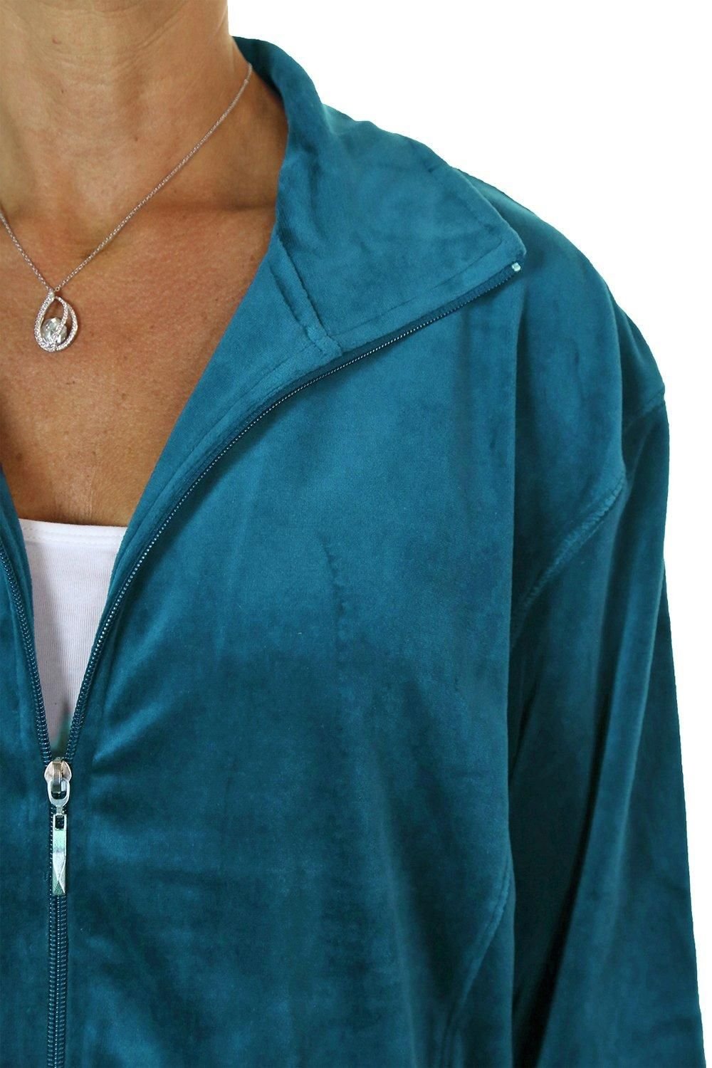 Paulo Due Paulo Due Women's Luxury Velour 2 Piece Tracksuit in Turquoise - 3