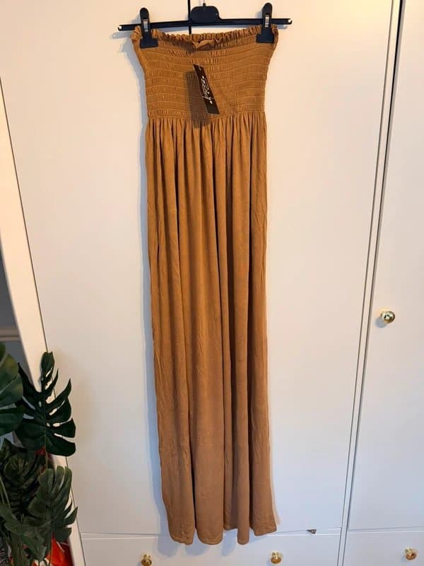 unbranded Beige/Sand Strapless Dress Size 12-14