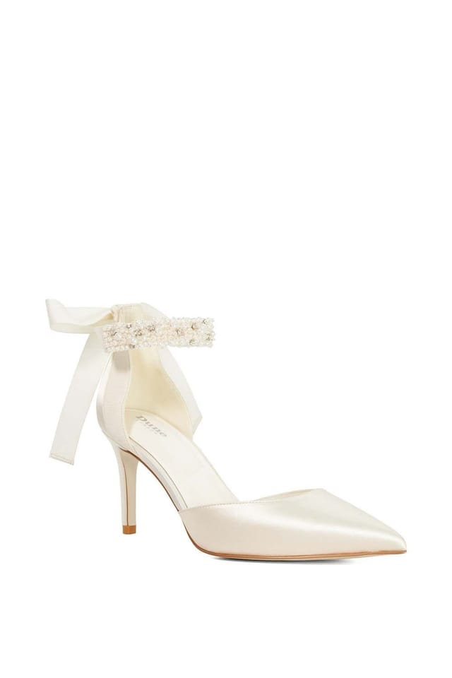 Dune London Dune London Women's Wide Fit 'Corsages' Court Shoes in White - 2