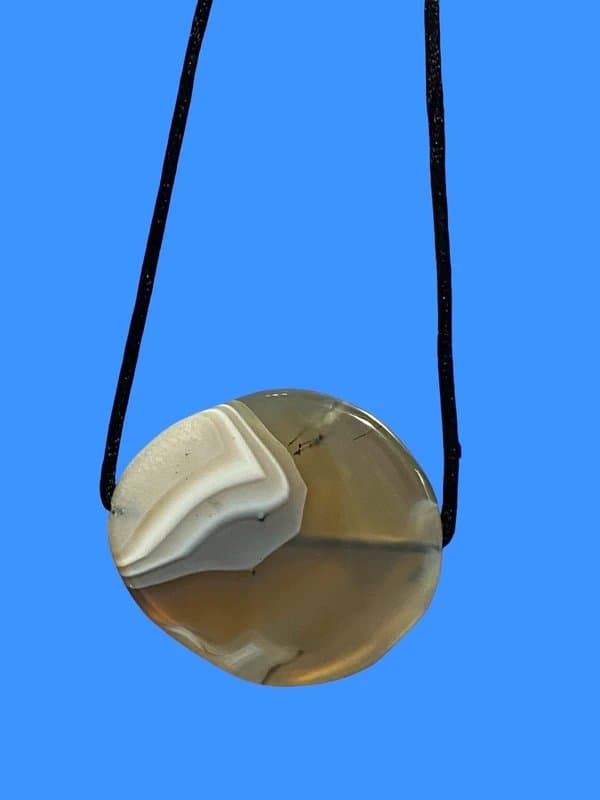 Crystal Large Agate crystal pendant on necklace