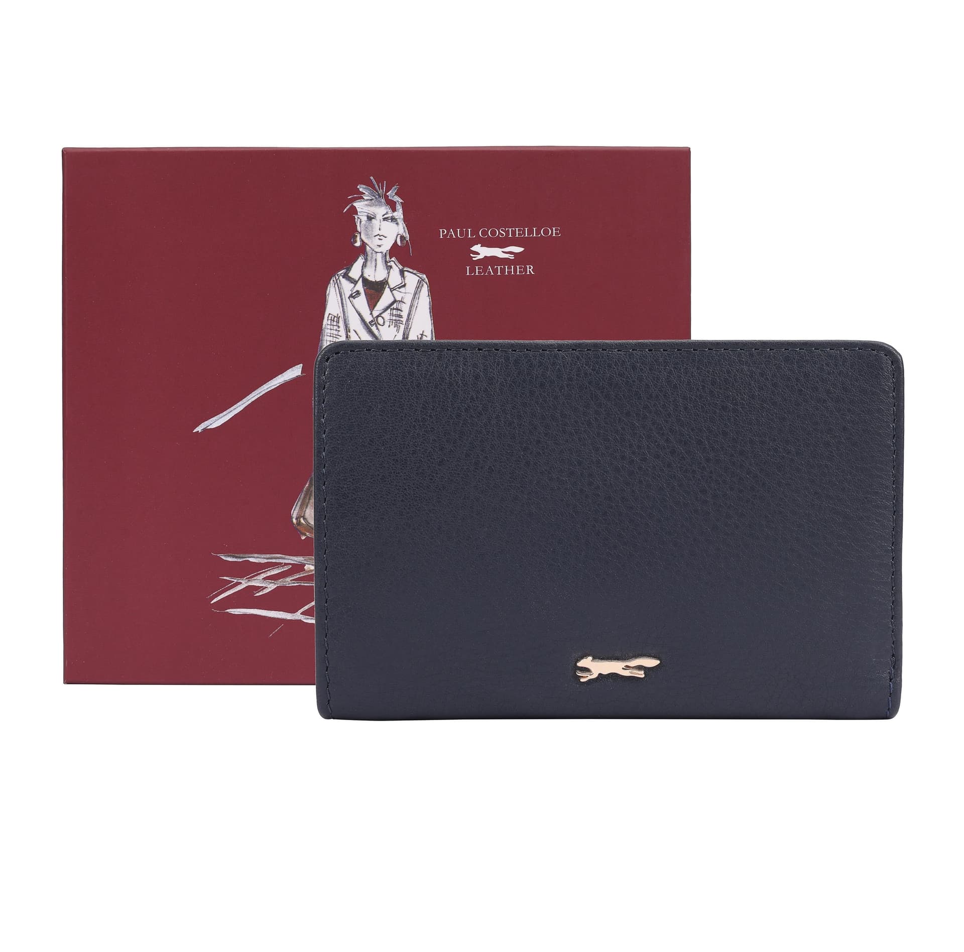 Paul Costelloe Paul Costelloe Women's Solidago Leather Purse in Navy