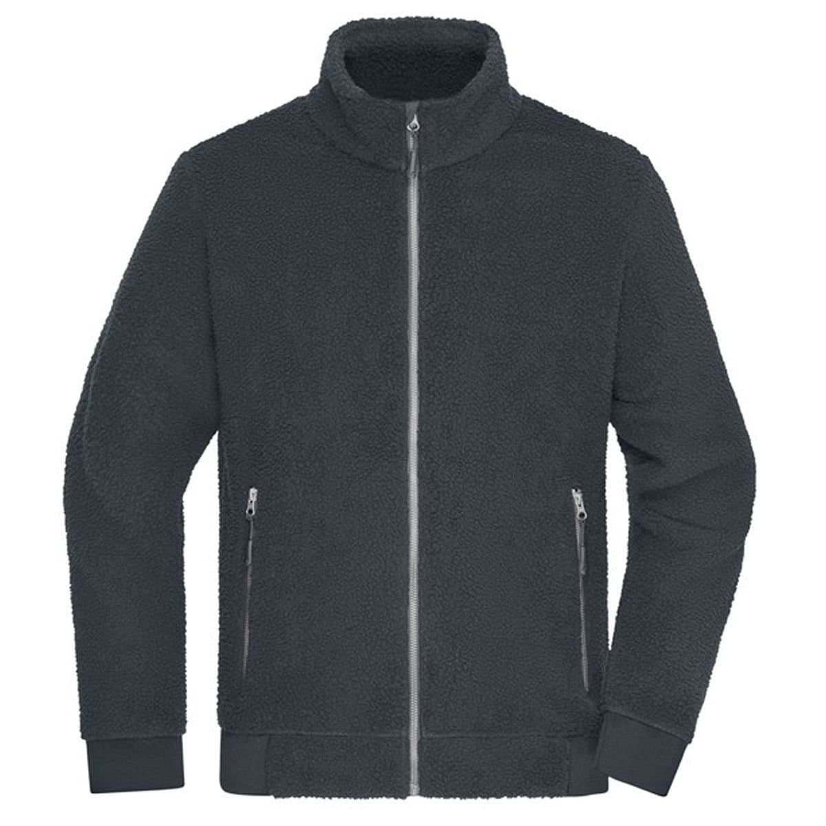 James and Nicholson James and Nicholson Men's Sherpa Fleece Jacket in Dark Grey