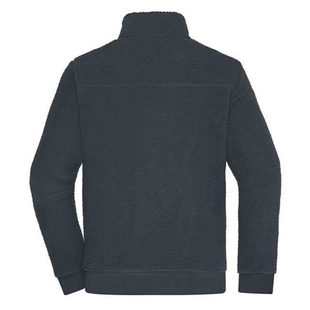 James and Nicholson James and Nicholson Men's Sherpa Fleece Jacket in Dark Grey - 2