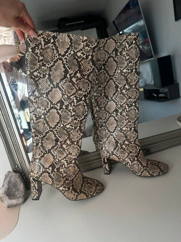 Zara Zara knee high snake boots UK6