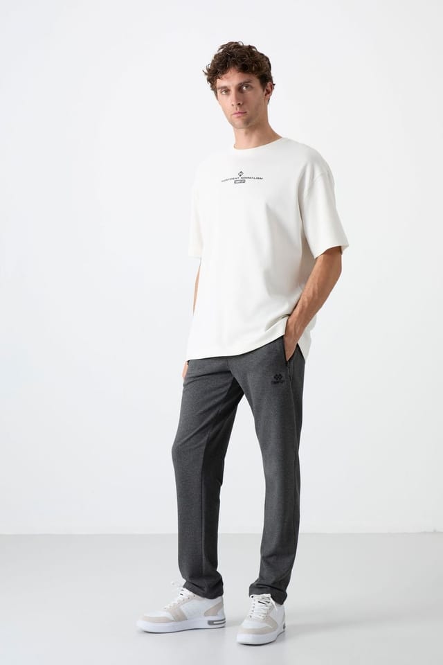 Tommy Life Tommy Life Men's Regular Fit Straight-Leg Sweatpants in Charcoal - 2
