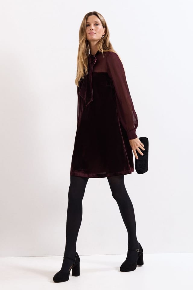 Phase Eight Phase Eight Women's Vinnie Velvet Dress in Wine - 3