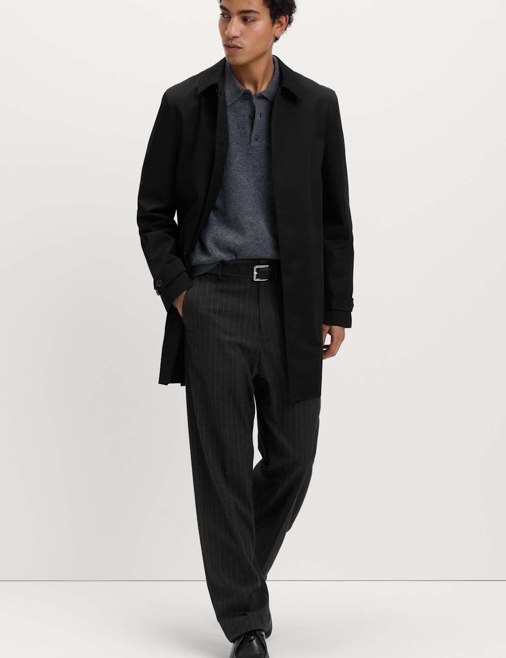 Marks & Spencer M&S Cotton Blend Car Coat Mac Black