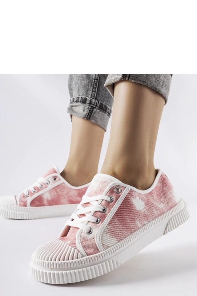 Love Lace Love Lace Women's Summer Pink Washed Effect Low Profile Lace Up Comfort Sneakers - 2