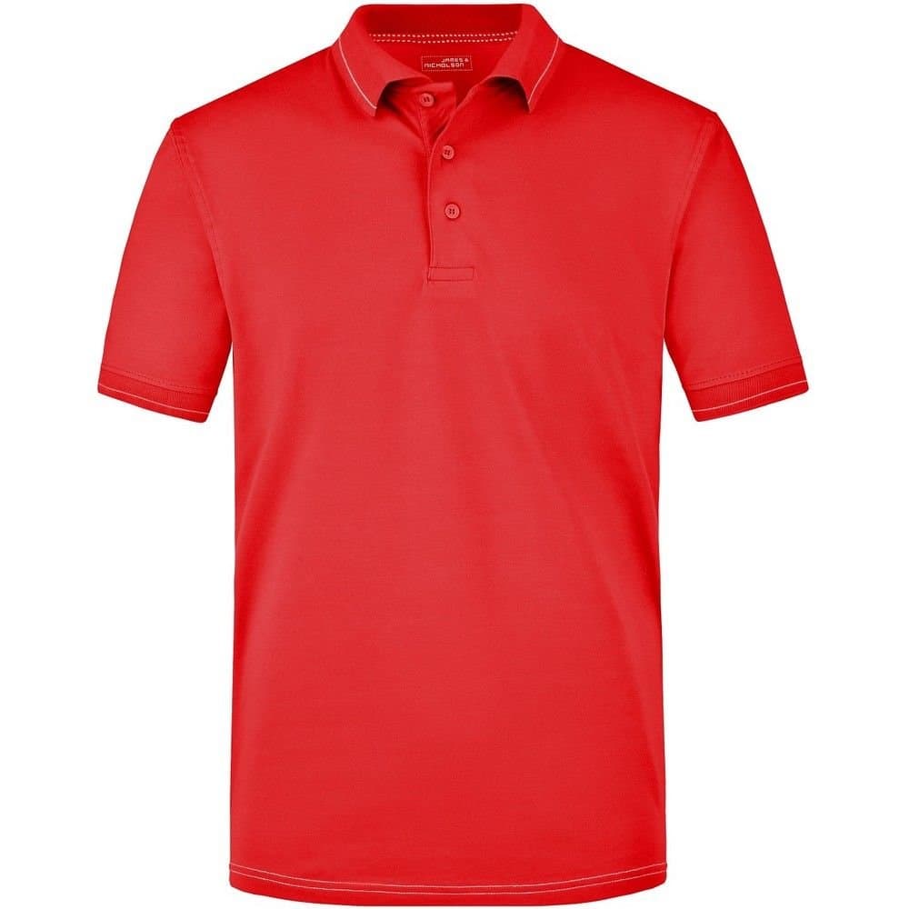 James and Nicholson James and Nicholson Men's Elasticated Polo Shirt in Red