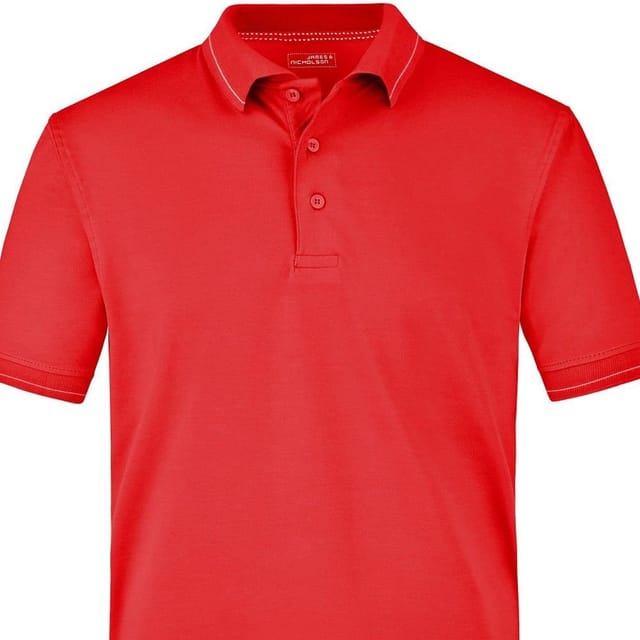James and Nicholson James and Nicholson Men's Elasticated Polo Shirt in Red - 2