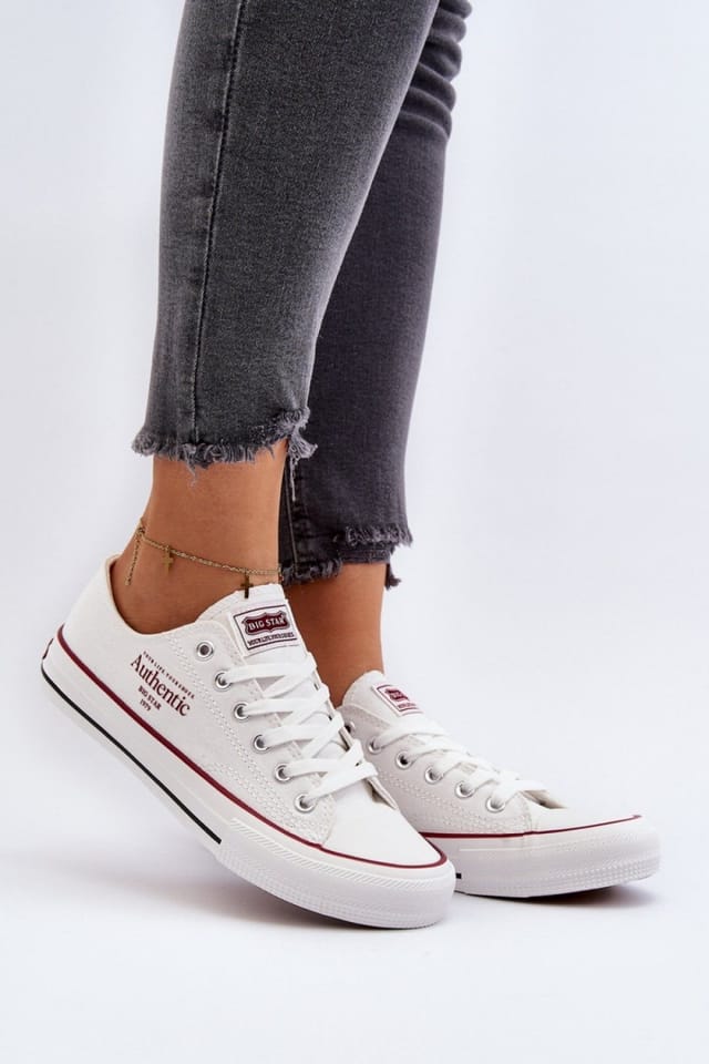 Love Lace Love Lace Women's Textile Sneakers with Solid Rubber Sole for Warm Days in White - 2