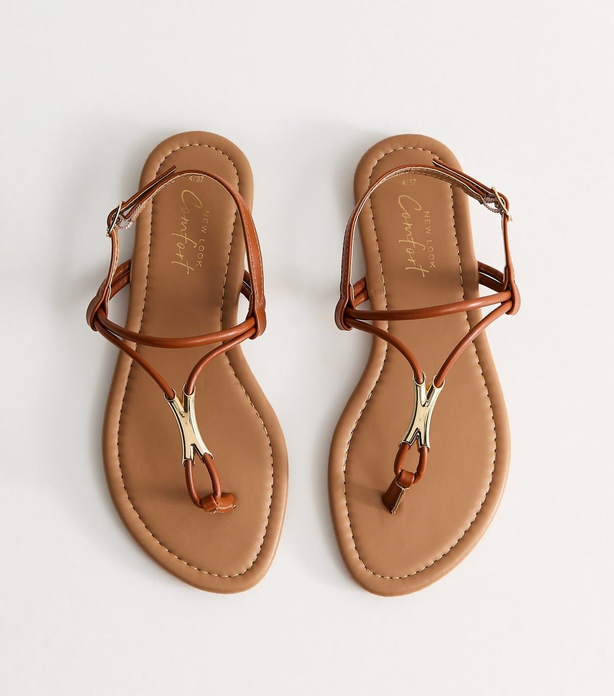 New Look New Look Tan Faux Leather Toe Post Sandals