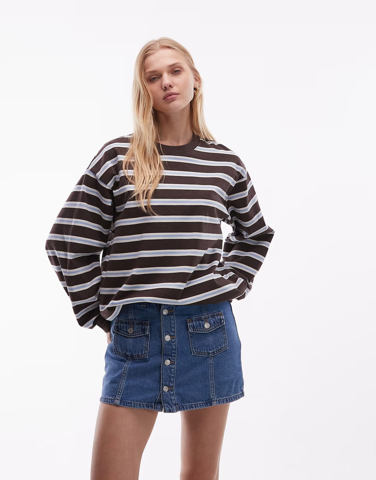 ASOS Levi's button front denim skort in mid blue - 1