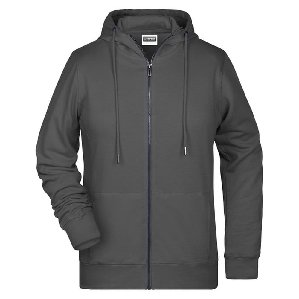 James and Nicholson Women's Full Zip Hoodie in Dark Green