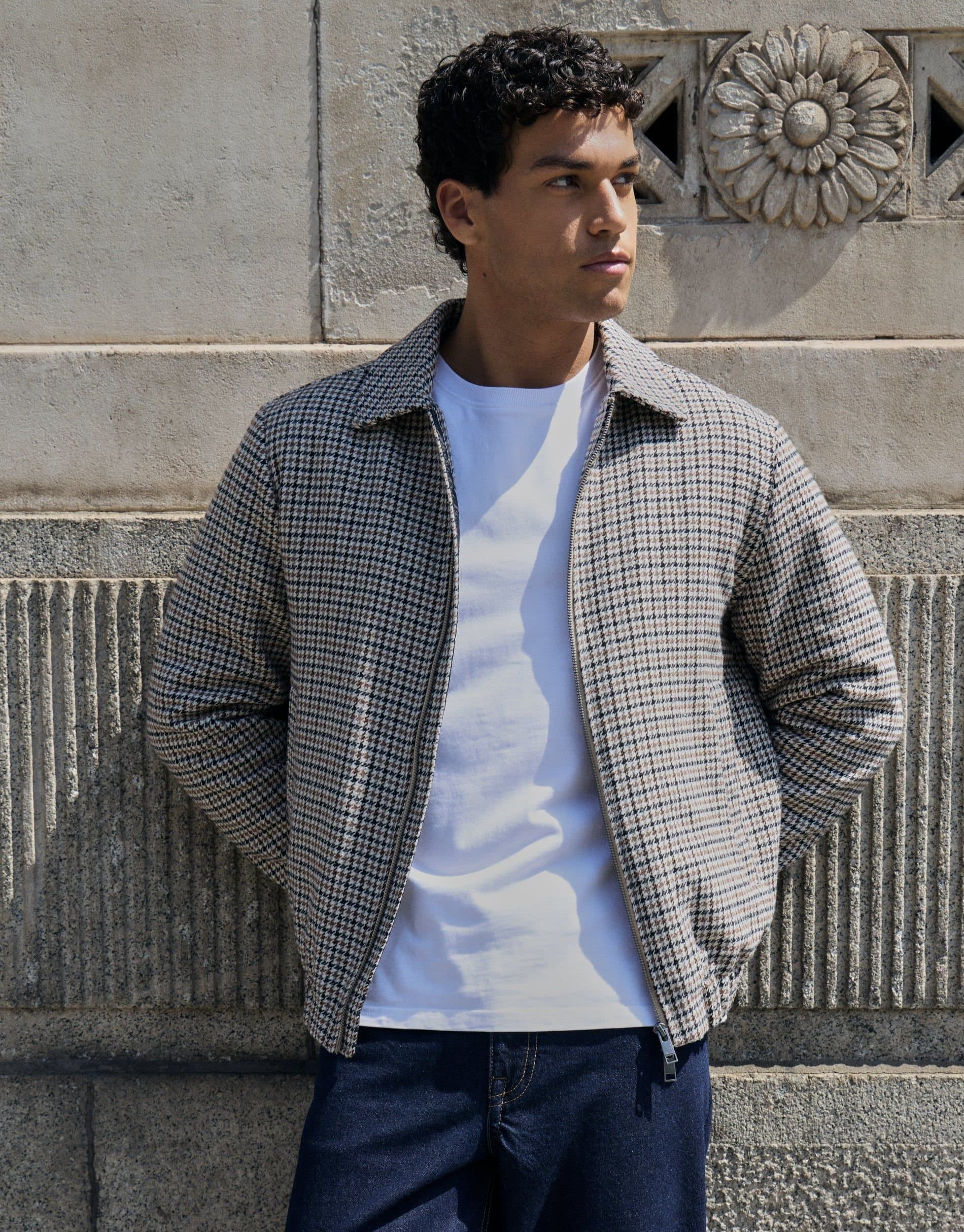 Threadbare threadbare Men's Faux Wool Collared Jacket in Brown