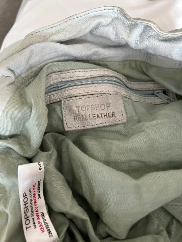 Topshop Topshop leather pouch bag in pale blue/green