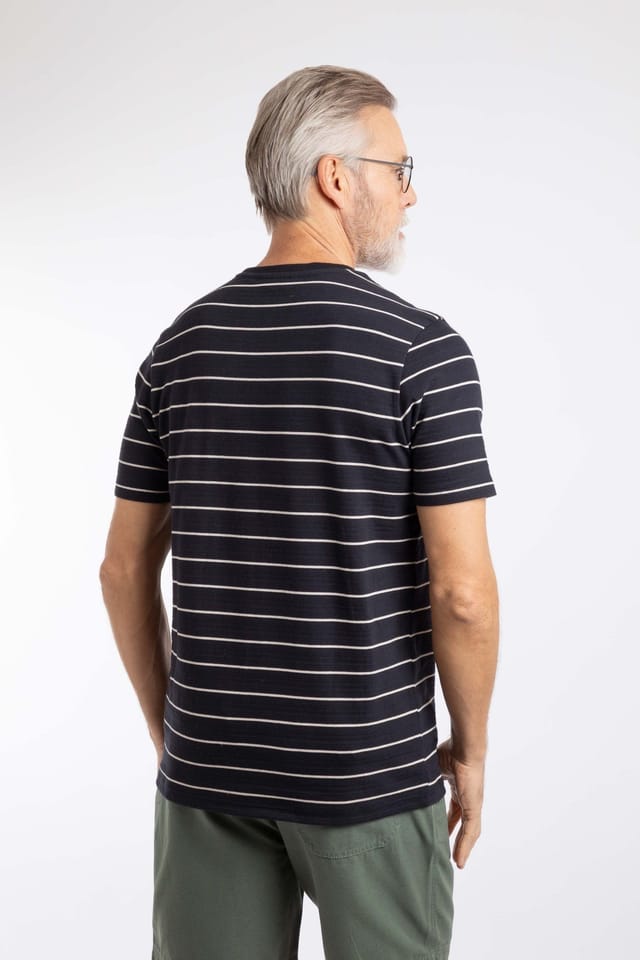 Weird Fish Weird Fish Men's Grayson Textured Stripe T-Shirt in Midnight - 3