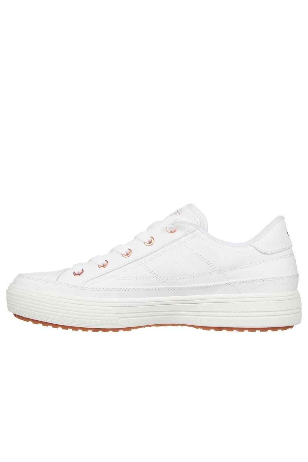 Skechers Skechers Women's Arch Fit Arcade Meet Ya There Canvas Slip-On Trainers in White - 4