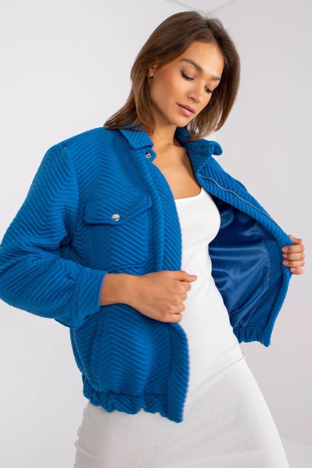 Love Lace Love Lace Women's Quilted Transitional Jacket for Urban Wear Style 184551 in Blue