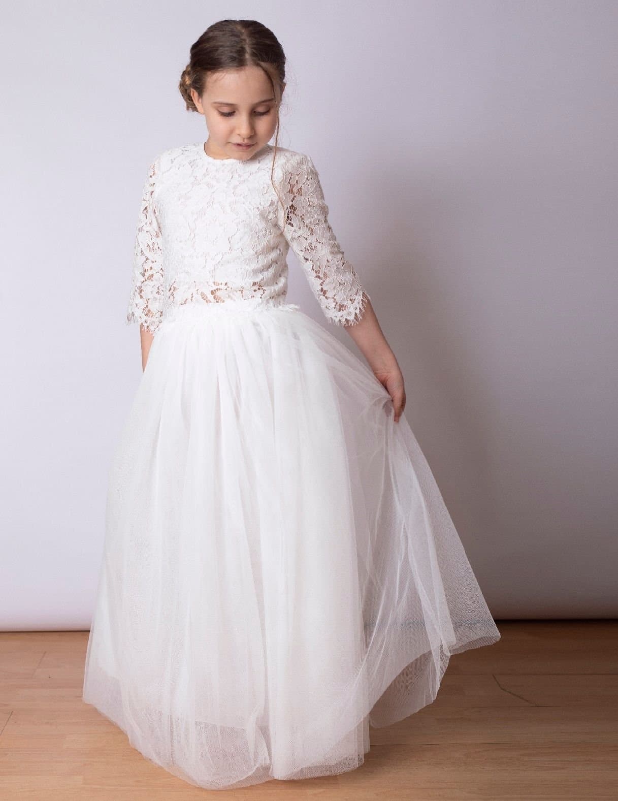 UK Flower Girl Boutique UK Flower Girl Boutique Women's Felicity Couture Flower Girl Set - White