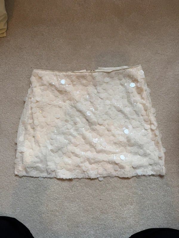 ASOS Design ASOS design sequin cream skirt