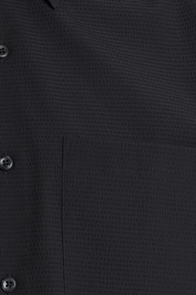 Calvin Klein Calvin Klein Men's Solid Seersucker Classic Shirt Black - 2