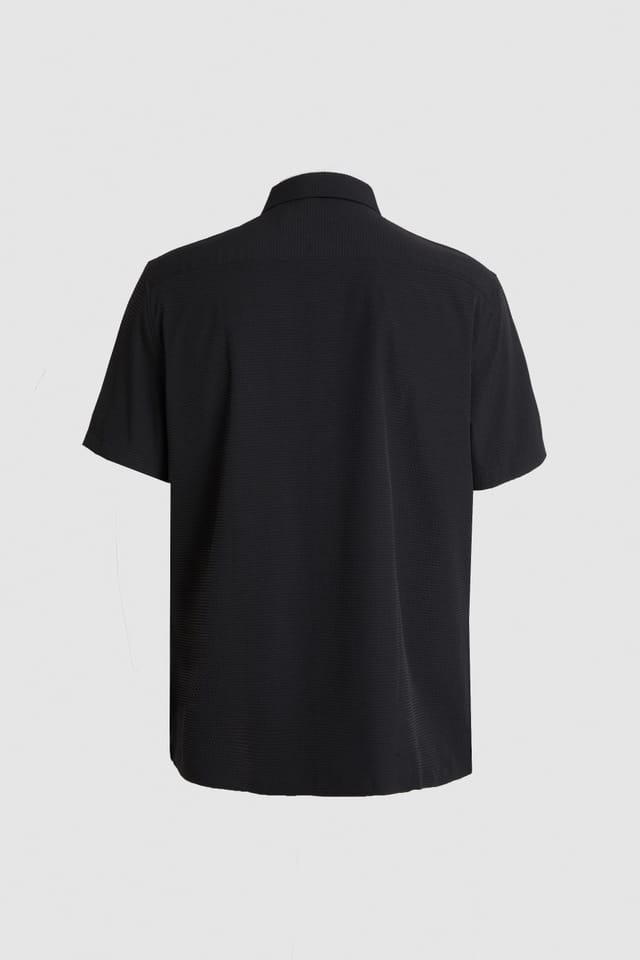 Calvin Klein Calvin Klein Men's Solid Seersucker Classic Shirt Black - 3