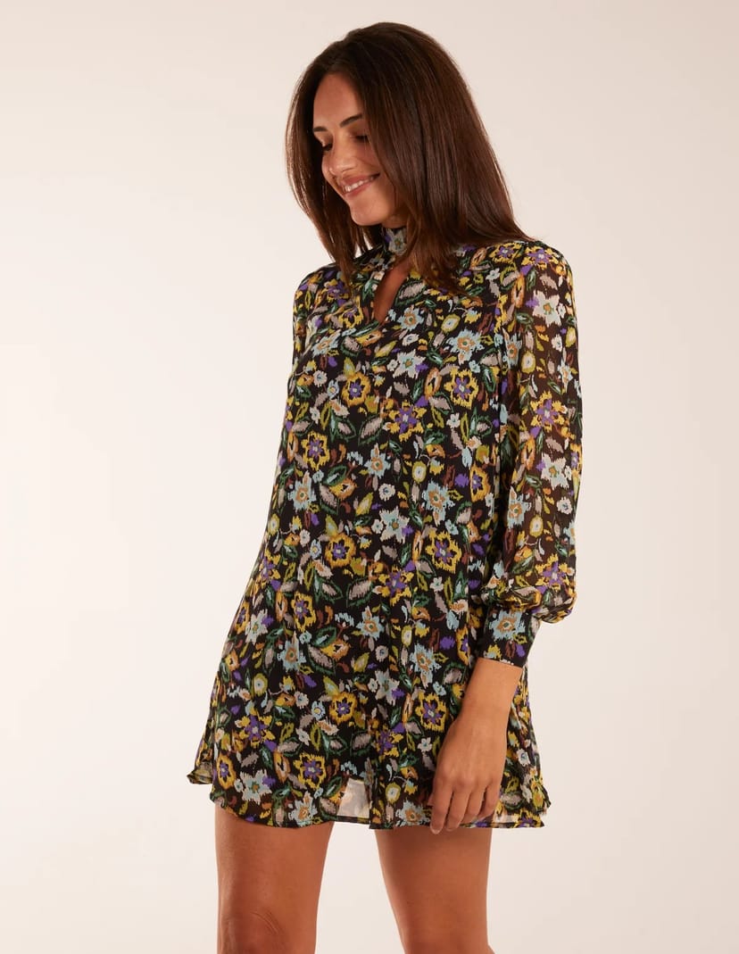 Blue Vanilla High Neck Swing Dress - 1