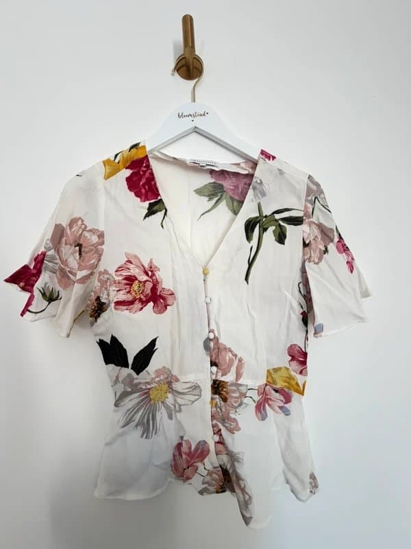 Warehouse Warehouse Floral Peplum Blouse – UK 6