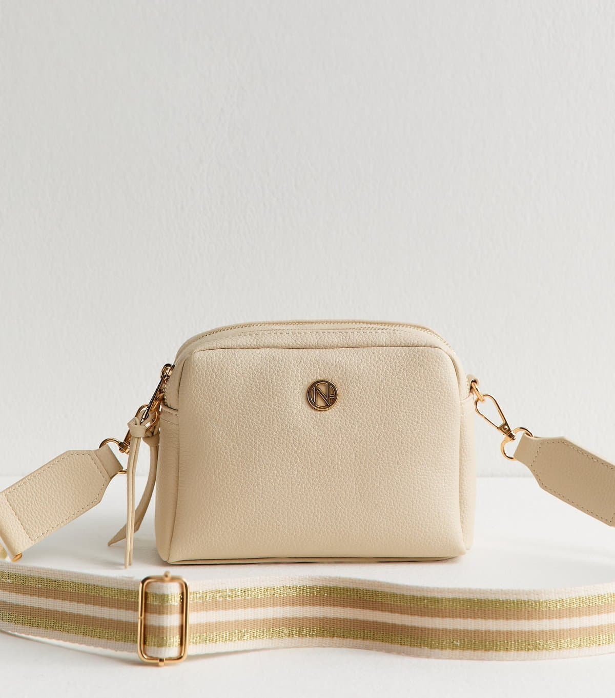 New Look New Look Cream Faux Leather Crossbody Bag