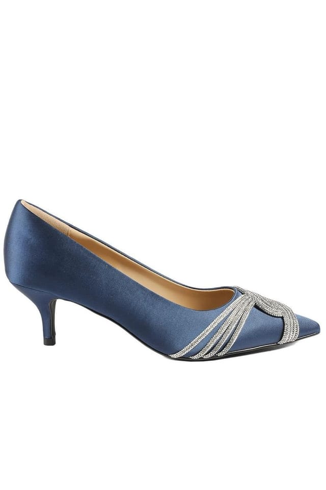Jones Bootmaker Jones Bootmaker Women's Zaina Embellished Detail Occasion Court Shoes in Navy - 2