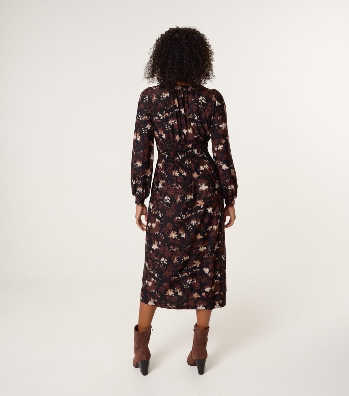 Blue Vanilla Women's Brown Leaf Print Midi Dress Blue Vanilla New Look - 4