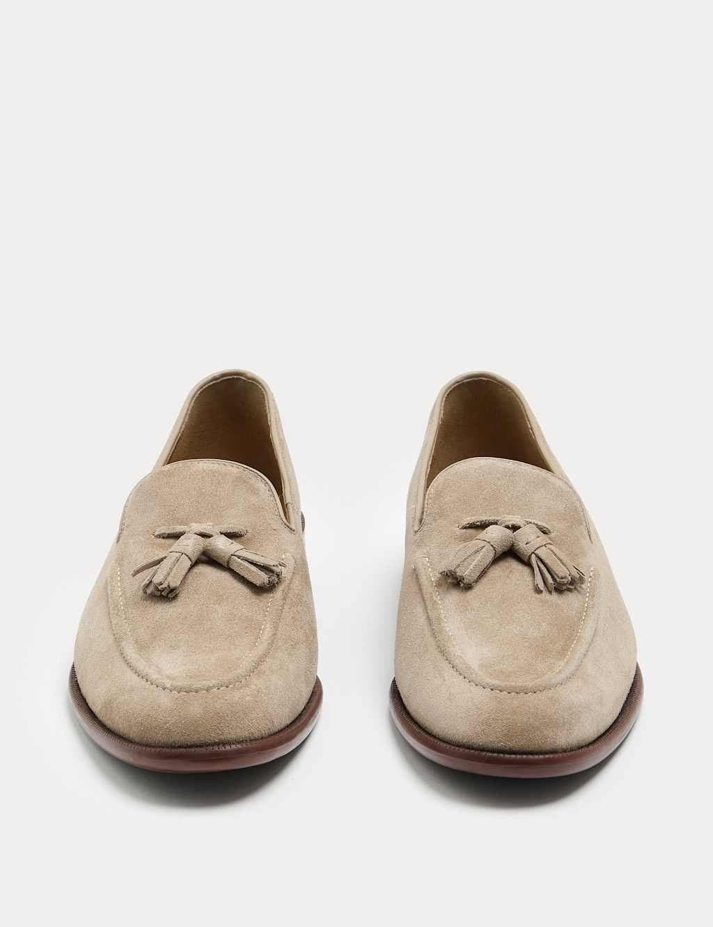 Marks & Spencer M&S Suede Tassel Loafers Stone