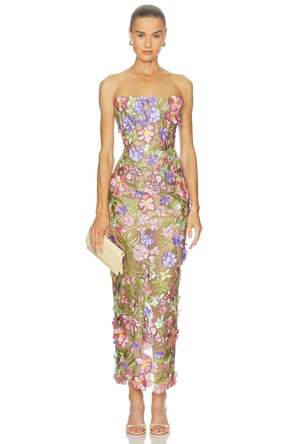 revolve Iris Floral Maraya Strapless Ankle Dress