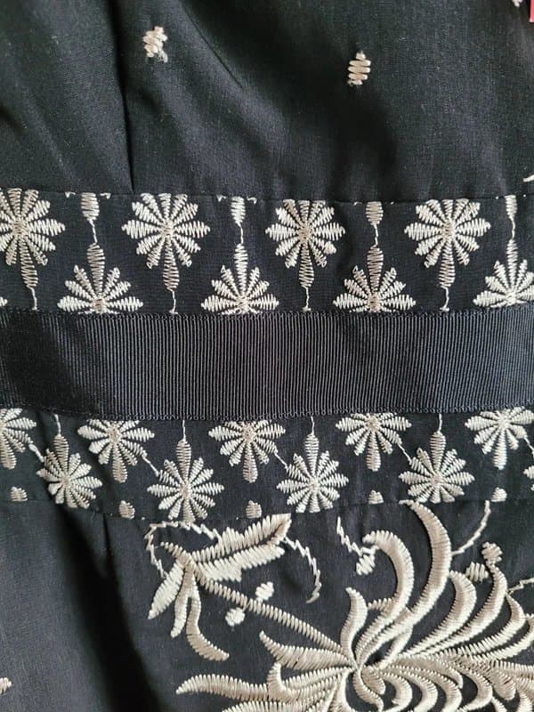 Monsoon Monsoon black faux silk embroidered occasion/wedding guest/party dress size 22