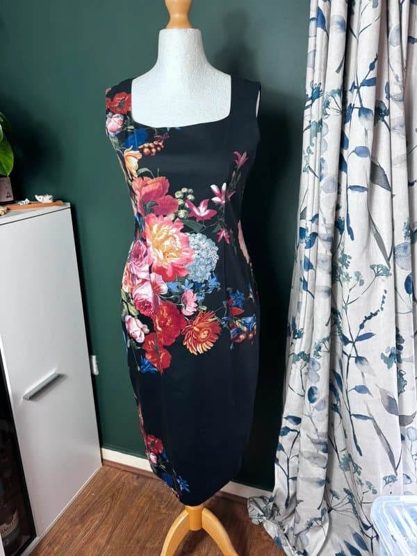 Next NEXT Floral Midi Dress – UK 12 – Very Good Condition 4/24