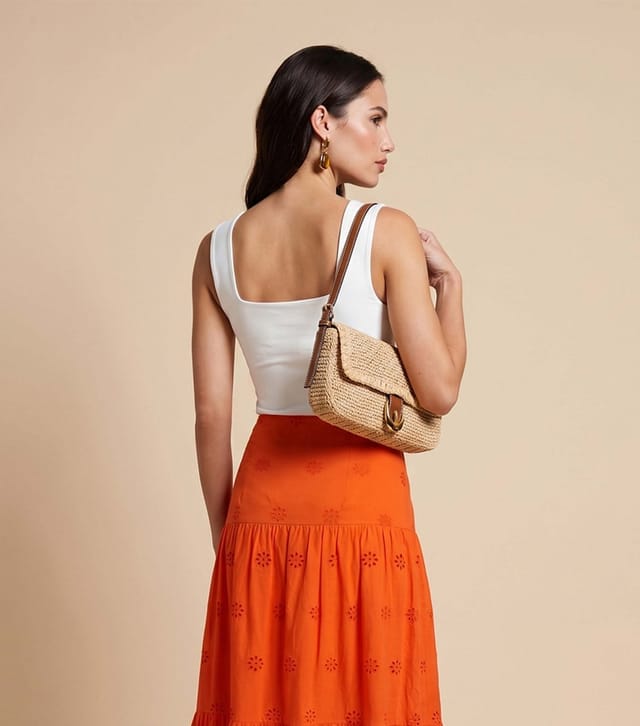 Urban Bliss Women's Bright Orange Cotton Broderie Anglaise Maxi Skirt Urban Bliss New Look - 3
