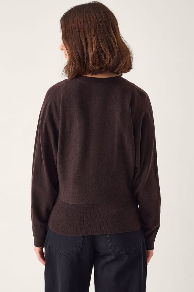 Monsoon Monsoon Women's Thea Embellished Wrap Jumper Brown in Chocolate - 2